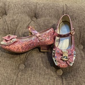 Jiaduowang girls pink sparkly dress up heels